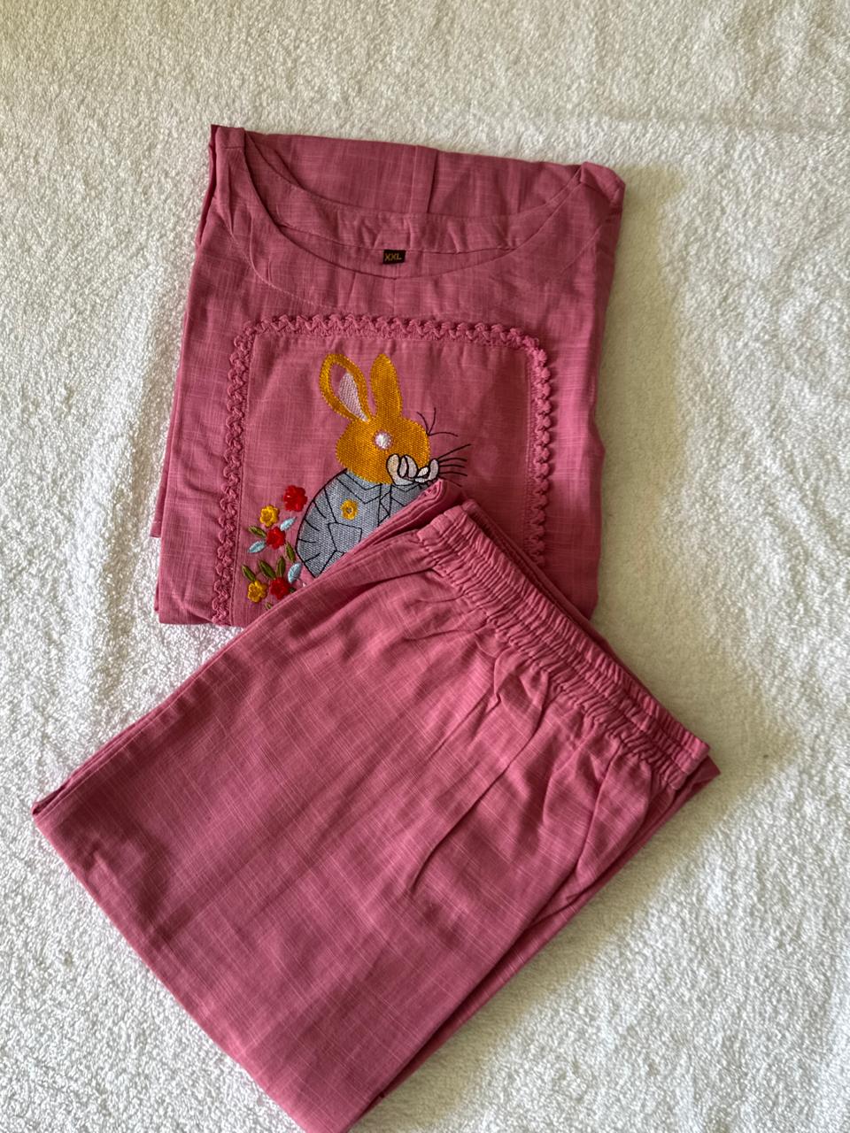 Pink cotton kurta cord set