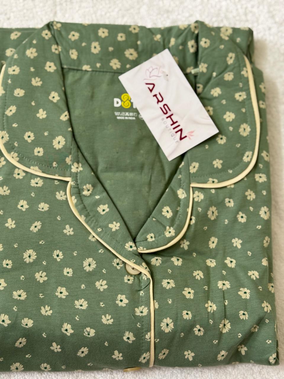 Green korean cord set